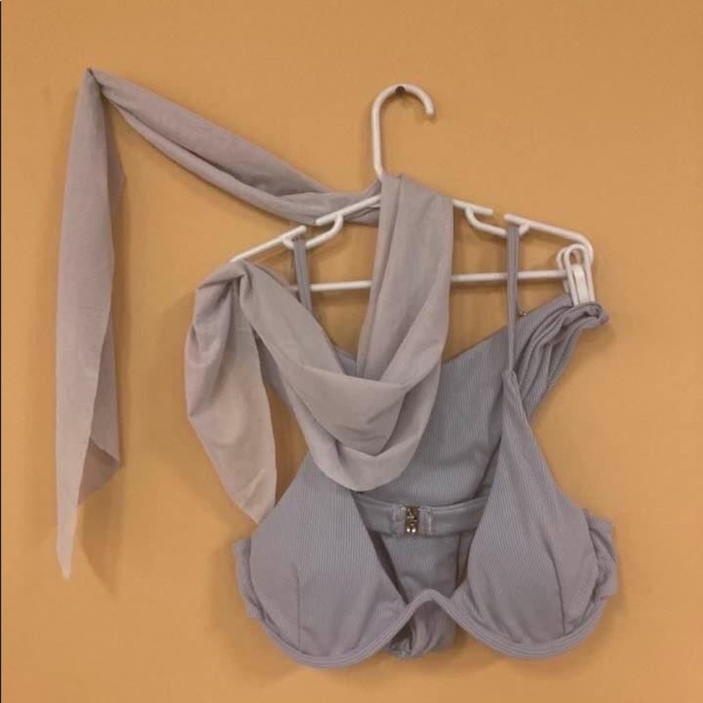 Grey Bikini With Scarf